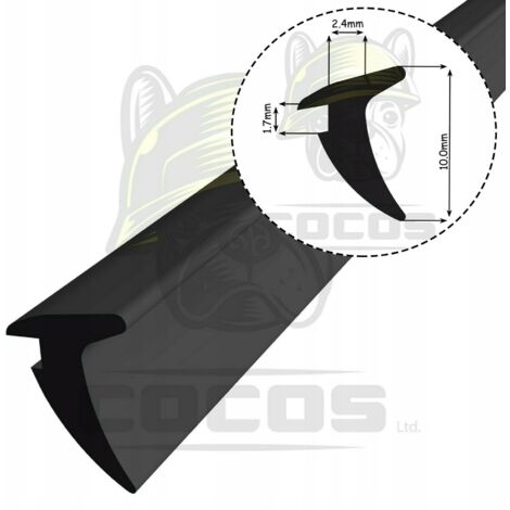 Junta para ventanas de PVC S-396 NEGRO 1m