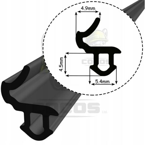 Junta para ventanas de PVC S-618 KBE NEGRO 1m