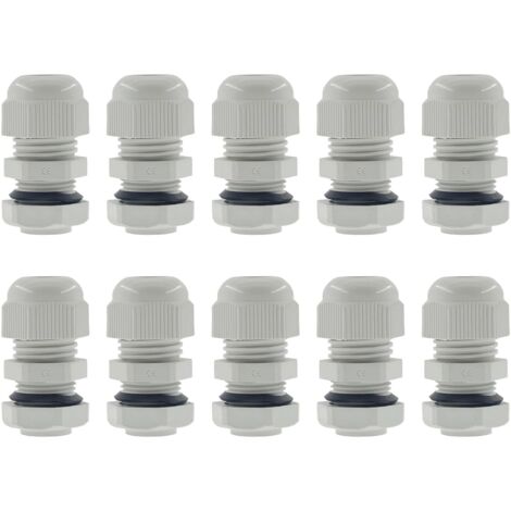 Juntas de alivio de tensión de nailon NPT de 10 1/2 pulgadas, caja de conexiones con abrazadera ajustable, sellado IP68, correa protectora, certificación CE y RoHS, color blanco.