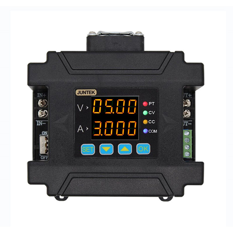 

Juntek - DPM8608-RF de 2,4 pulgadas de pantalla LCD programable sin hilos Fuente de alimentacion 60V 8A control remoto voltimetro DC-DC fuente de