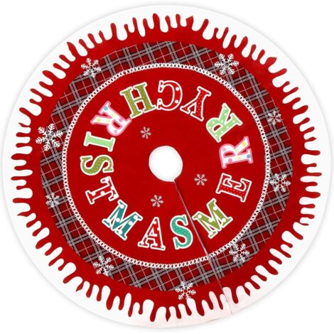 Jupe de sapin de Noël, 122 cm/48 pouces, housse de sapin à carreaux