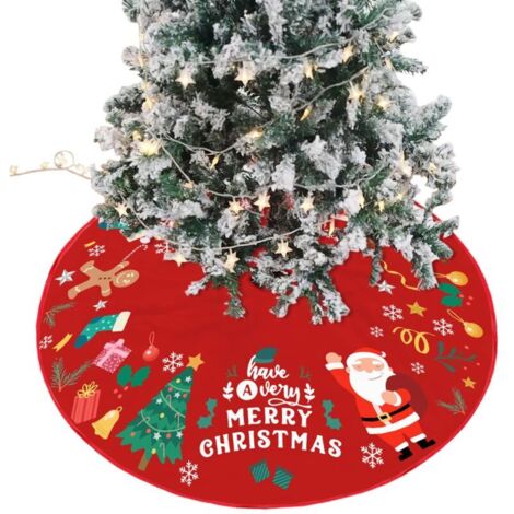 Jupe de Sapin de Noël 90cm Jupe de Sapin de Noel Rond Cache Pied Sapin de Noel Couvre-Pied de Sapin, Tapis de Sapin de Noel pour Decoration de Noel Sapin