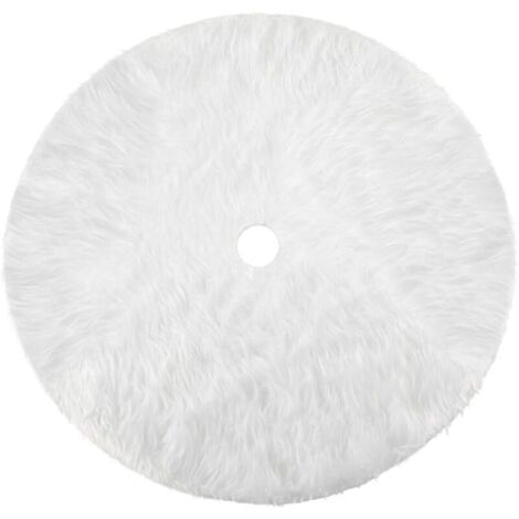 Jupe de Sapin de Noël Blanc Peluche Neige Décorations d'arbre de Noël Tapis Vacances Couvre Pied Sapin Noel, 31 Pouces /78cm