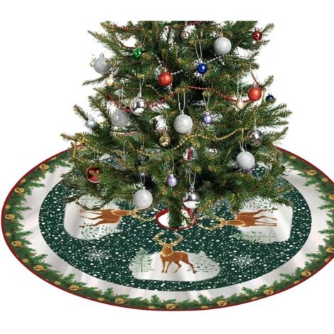 Jupe de Sapin de Noel,Dessous de Sapin de Noël,90cm Vert Tapis pour Sapin de Noel Couvre-Pied de Sapin,Décorations de Vacances Couvre Pied Sapin de Noel,Pliable Couverture d'arbre