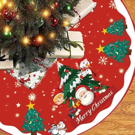 Jupe De Sapin De NoëL,Tapis De Sapin De Noel 90cm,Cache Pied Sapins De Noel,Jupe Sapin De Noel pour DéCorations De Vacances De FêTe