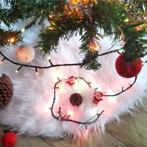 Jupe de Sapin de Nol, Tapis Sapin Nol, Blanc Peluche Neige Décorations d'arbre de Nol, Tapis en Fausse Fourrure, Décoration Nol Sapin, Tapis Vacances Couvre Pied Sapin Noel (Blanc 78cm)