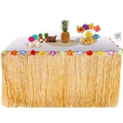 Jupe de Table Hawai - Marron - Jaune - 275cm - Polyester - Décoration de fête
