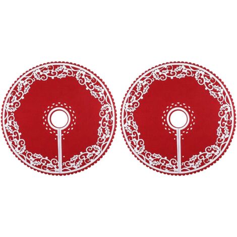 Jupe sapin de Noël -Jupe d'arbre de 30,5 cm - Avec motif floral - Pour la fête du Nouvel An GrooFoo （1PCS）