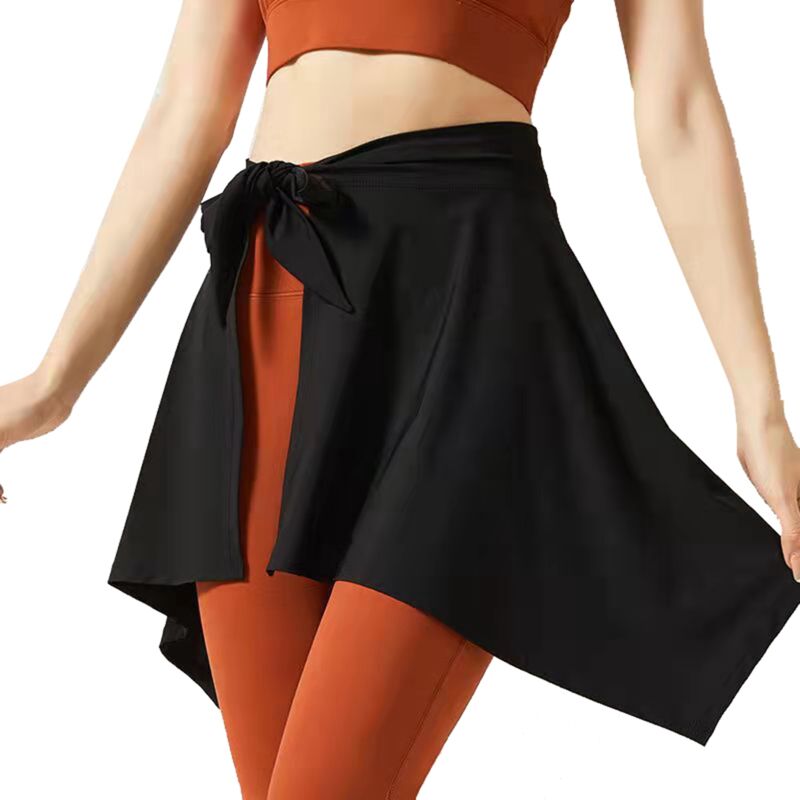 Jupe Sport Polyester Douce et Absorbante pour Yoga et Tennis, Taille Unique Noire