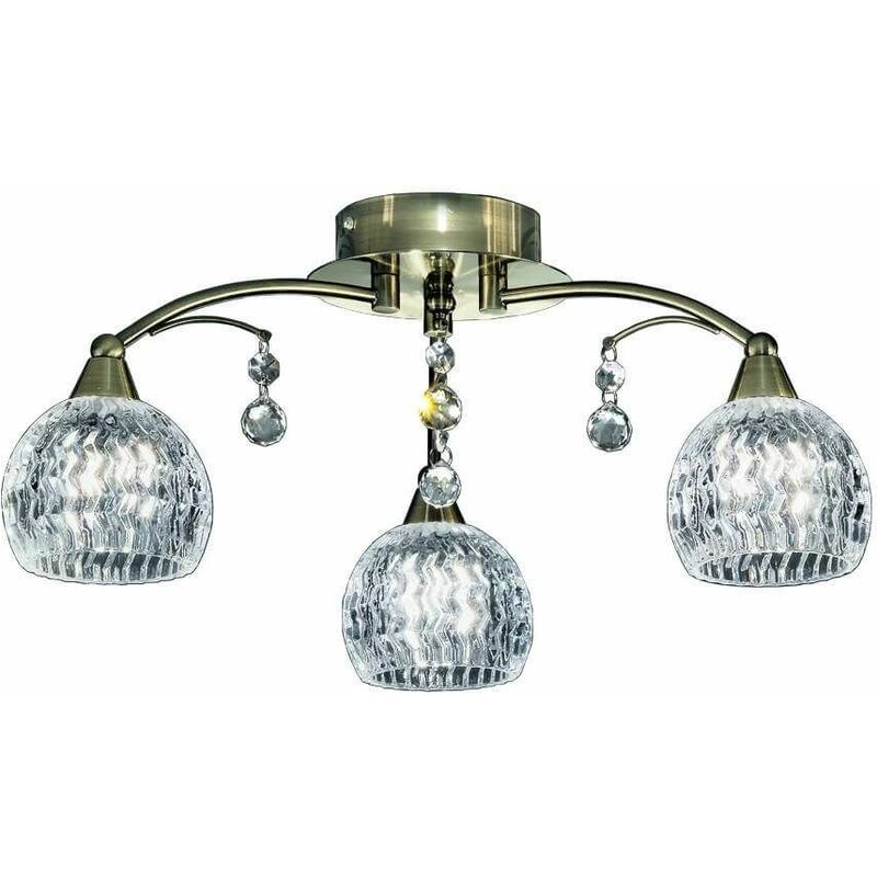 Jura bronze crystal ceiling light 3 bulbs
