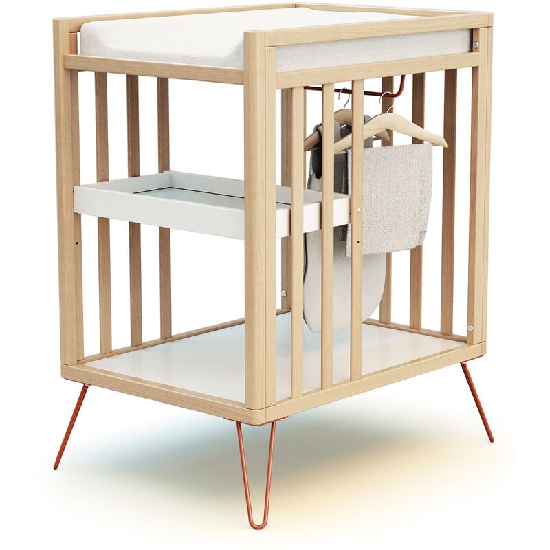 Jurababy - Table à langer 2 étagères only en bois 76 x 56 x 94 cm