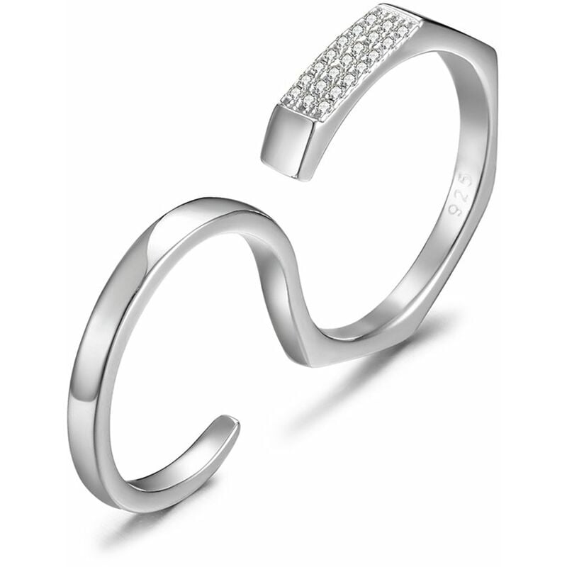 

925 Anillo de plata de ley Zirconia Anillo de compromiso Propuesta de anillo de multiples dedos Reemplazo de halo nupcial - Jure