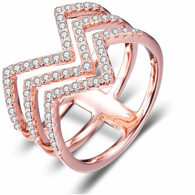 

JURE 925 Anillo de plata esterlina Zirconia Anillo de compromiso de boda Propuesta Halo nupcial Reemplazo de oro rosa