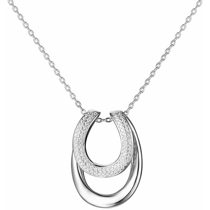 

S925 Collar de plata esterlina maciza Cadena brillante The One Jewelry Zirconia 18 pulgadas - Jure