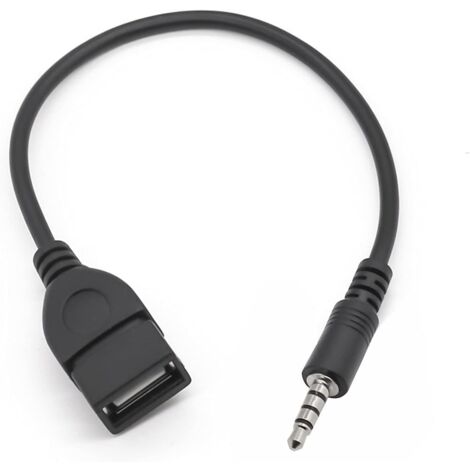 Jusch – Adaptateur USB 2.0 vers Jack 3,5 mm – Prise audio stéréo mâle – Gaine PVC résistante à la flexion – Plug and Play – Lot de 2