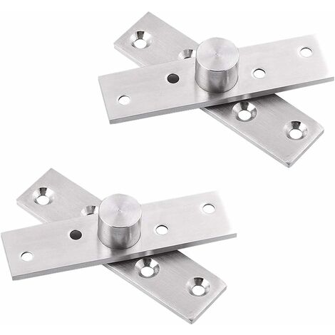 Jusch – Charnière pivotante pour meuble en acier inoxydable – 360 degrés – Dimensions 75 x 17 mm – Installation facile – Pour portes et fenêtres