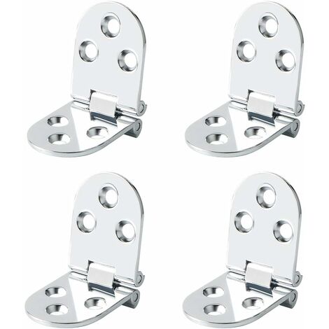 Jusch – Charnière rabattable pour meuble – Inox 2mm – Rotation 180° – Conception à tête fraisée – Lot de 4 pièces argent