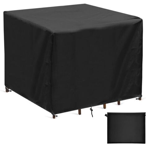Jusch – Housse de protection pour table de jardin 90x90x90cm – Imperméable 420D Oxford – Résistante aux intempéries – Cordon de serrage