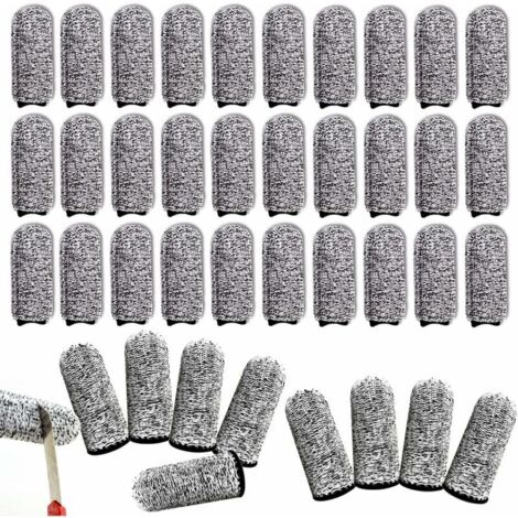 Jusch – Lot de 40 protège-doigts anti-coupure – Taille 5,5 x 2,5 cm – Tissu respirant et durable – Réutilisables pour cuisine et bricolage