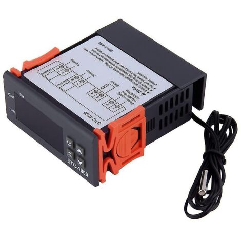 Jusch – Thermostat contrôleur de température 220V – Affichage LED – Plage de mesure large – Compatible chaudières et réfrigérateurs - STC-1000