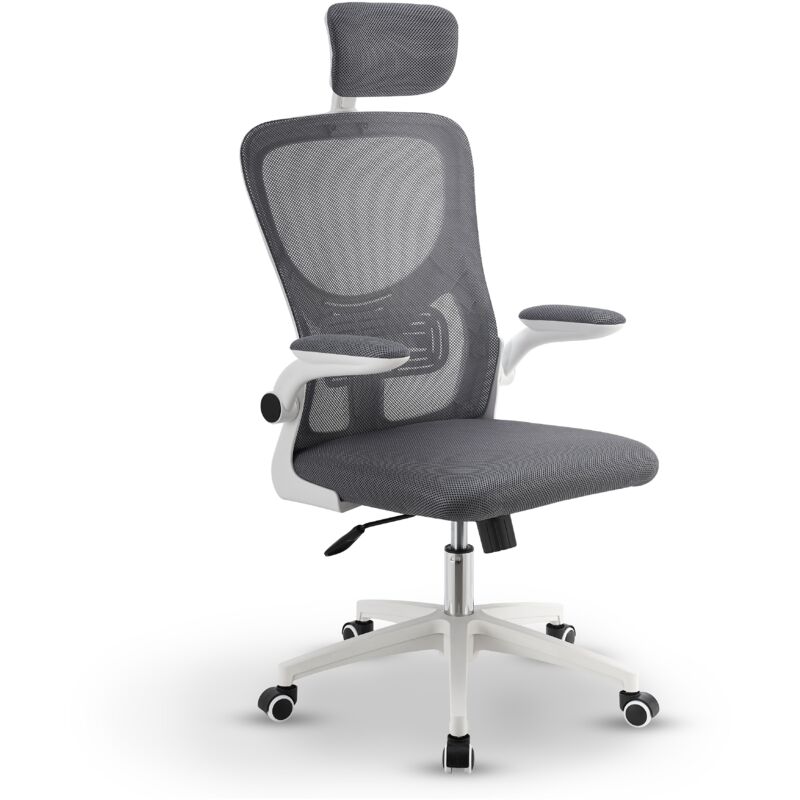 Juskys - Bürostuhl Baltimore Mit Rollen & Armlehne - Schreibtischstuhl Ergonomisch & Höhenverstellbar - Stuhl Für Arbeitszimmer - Drehstuhl - Grau