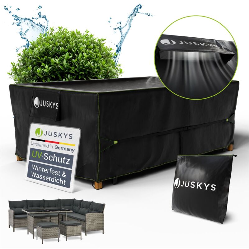 Juskys Gartenmöbel Abdeckplane Coversafe Pro 220x140x75 Cm - Winterfest & Wasserdicht - Schutzhülle Für Gartentisch, Uv-schutz, Abdeckhaube Gartentisch -