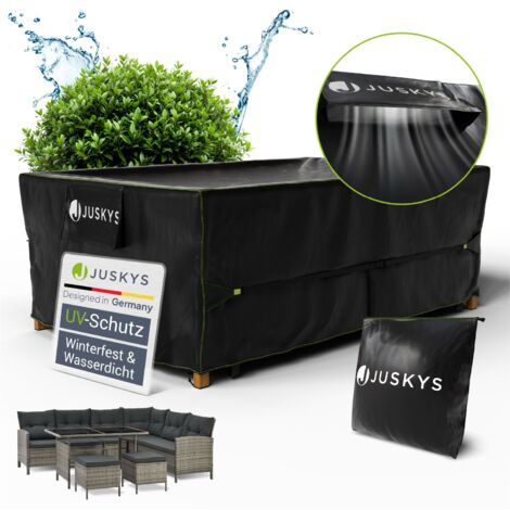 Juskys Gartenmöbel Abdeckplane CoverSafe Pro 220x140x75 cm - winterfest & wasserdicht - Schutzhülle für Gartentisch, UV-Schutz, Abdeckhaube Gartentisch