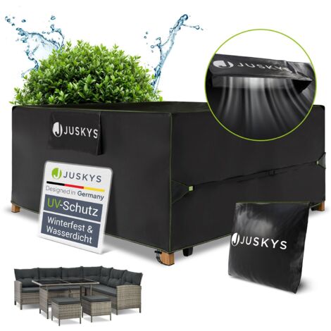 Juskys Gartenmöbel Abdeckplane CoverSafe Pro 250x250x90 cm - winterfest & wasserdicht - Schutzhülle für Gartentisch, UV-Schutz, Abdeckhaube Gartentisch