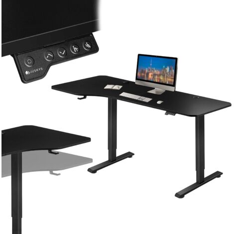 Juskys Höhenverstellbarer Schreibtisch 160x75cm - Elektrisch stufenlos verstellbar Bürotisch Sitz- & Stehtisch Speicherplatz Memory-Funktion - Schwarz