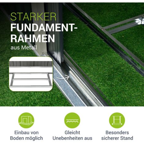 Juskys Metall Geräteschuppen Gerätehaus mit Satteldach oder Pultdach in anthrazit oder dunkelgrün