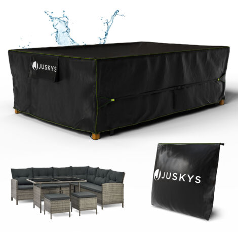 Juskys Meubles de jardin Couverture CoverSafe Pro 300x200x90 cm - résistant à l'hiver et imperméable - Housse de protection pour table de jardin, protection UV, housse pour table de jardin