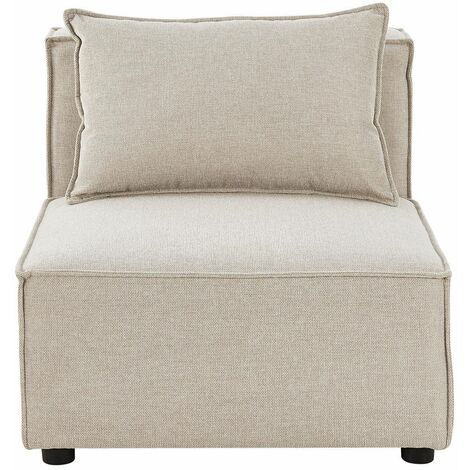 Juskys Mittelsofa Domas - modulares Sofa in Stoff Beige - Wohnzimmer Couch mit Kissen - Modulsofa 130 kg belastbar - Sofagarnitur Wohnlandschaft