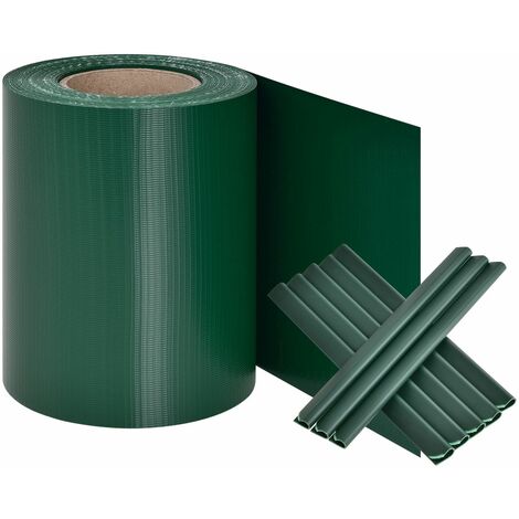 Juskys PVC Sichtschutzstreifen 35m - Doppelstabmatten Zaun-Folie grün anthrazit hellgrau Sichtschutz Sonnenschutz Windschutz
