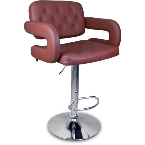 JUST SIT VINCI Marrón - Taburete de bar con respaldo y brazos