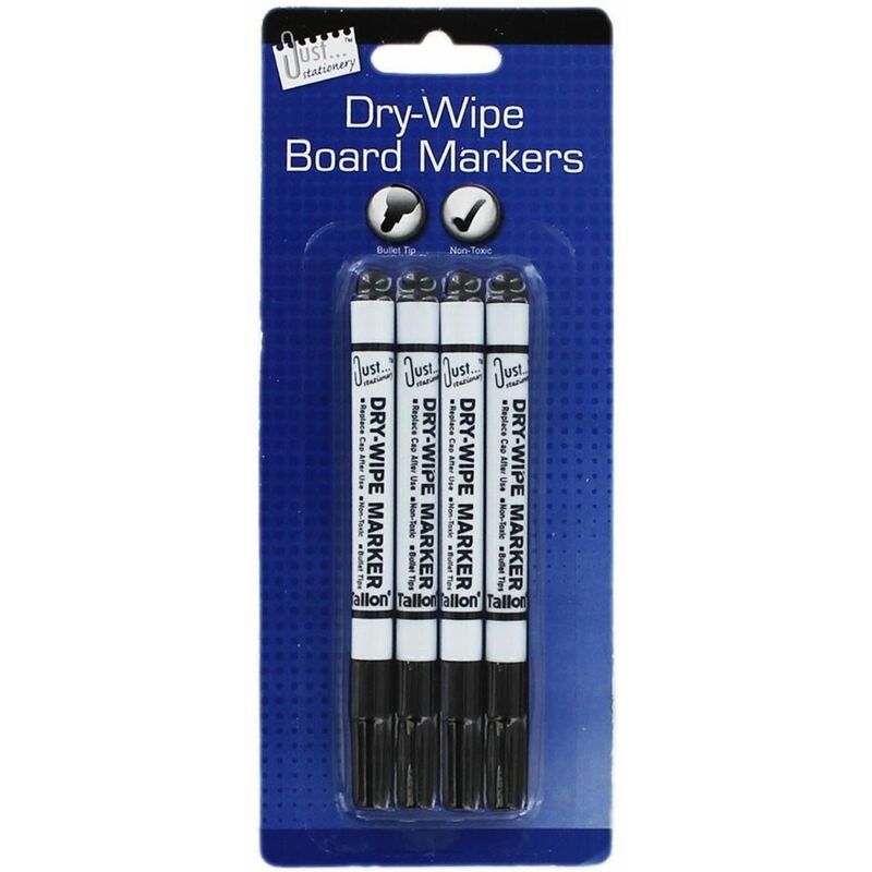 Dry-Erase Marker (Pack of 4) (One Size) (Black/White) - Black/White - Just Stationery