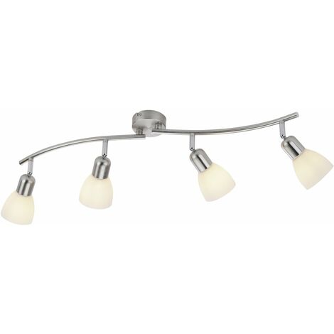 JustLight 4er Spot Karo stahl-weiß 87 x 22 cm E14, max. 40 W Spots