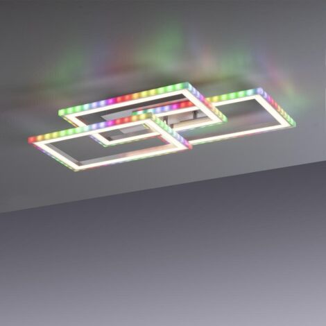JustLight LED Deckenleuchte Felix60 stahl 54 x 33,5 cm dimmbar, RGBW Deckenleuchte