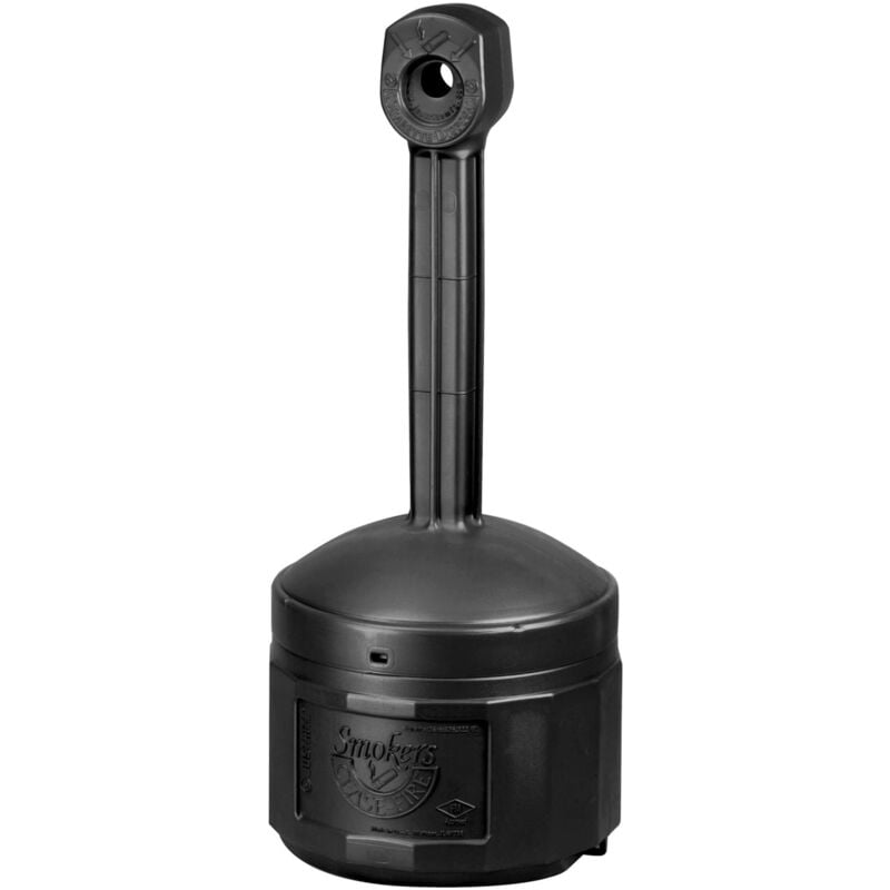 Cendrier de sécurité autonome en plastique Justrite Original Smoker Cease Fire® Récipient intérieur de 15 litres, auto-extinguible Hxl 98x42cm Noir