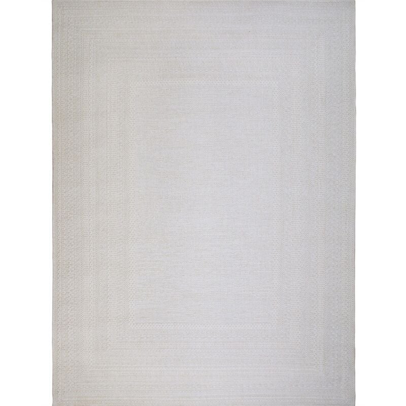 Thedecofactory - juta aspect frame - Tapis aspect jute à motif blanc ivoire 120x160