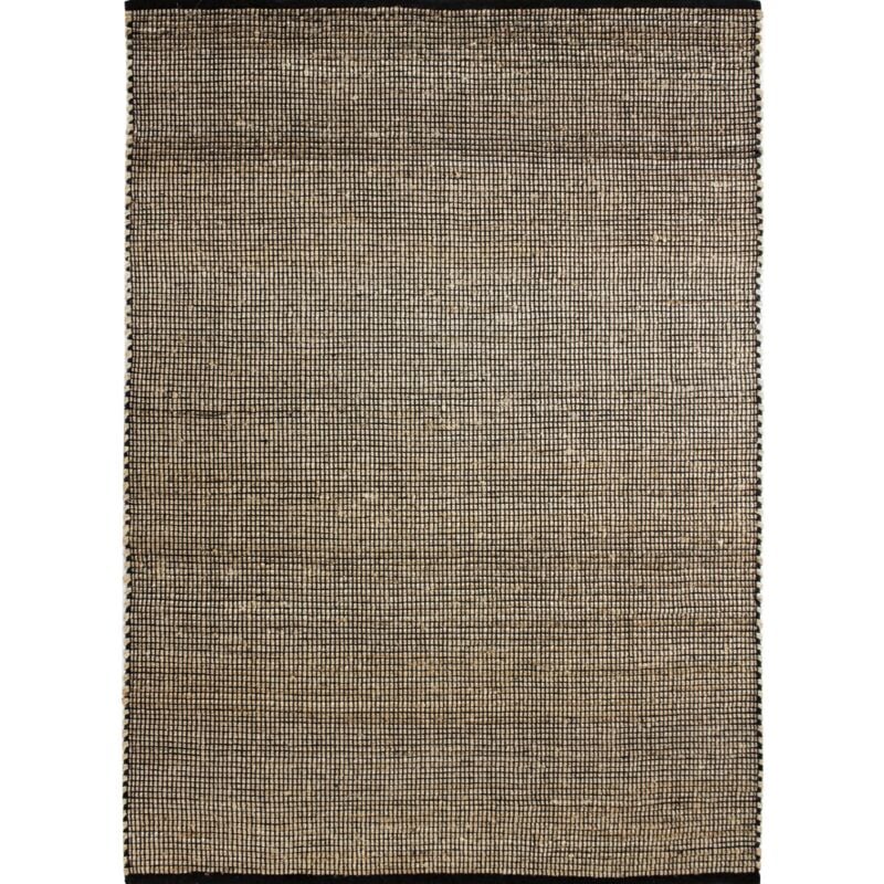 Thedecofactory - jute coton - Tapis tissé en jute et coton noir et naturel 120x170