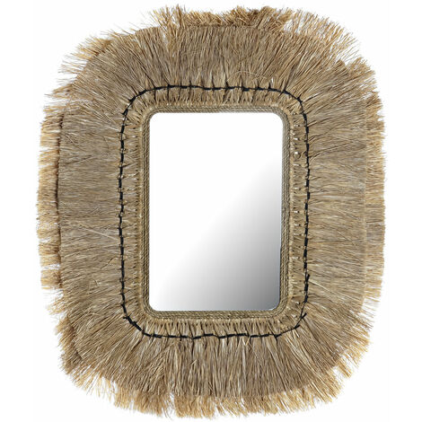 Jute Glass Mirror 50x2x60 Natural Jute Glass Multicolor -Farbmaterial Familienspiegel Details