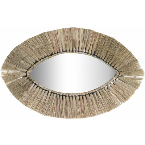 Jute Glass Mirror 54x3x34 Natural Jute Glass Multicolor Color Mary Mirrors Details Details
