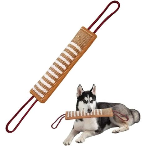 Jute-Kauseil für Hunde mit zwei Griffen, interaktives Zerrspielzeug für mittelgroße und große Hunde, robust und langlebig