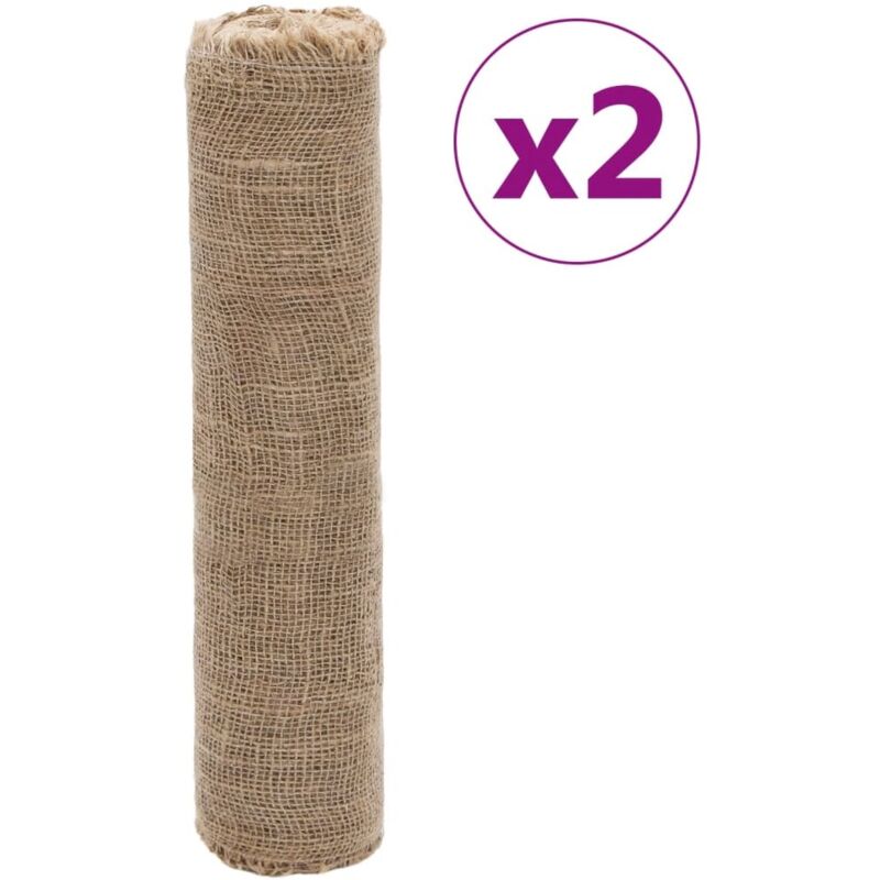 Jute Rolls 2 pcs 0.5x50 m 100% Jute 200 gsm Vidaxl