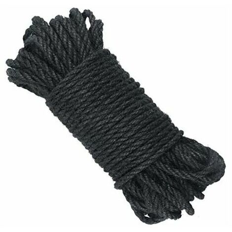 SOLEIL Jute Rope,Black Hemp Rope,5mm Strong Hemp Garden Rope,for Decoration,DIY and Gardening Applications（20m）