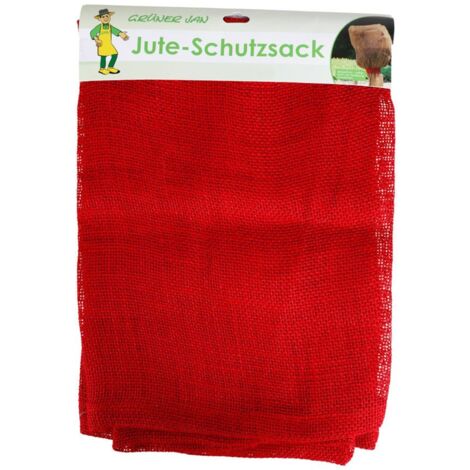 Jute-Schutzsack 57x78cm rot Natur Garten Überzug für Sträucher Pflanzen etc.