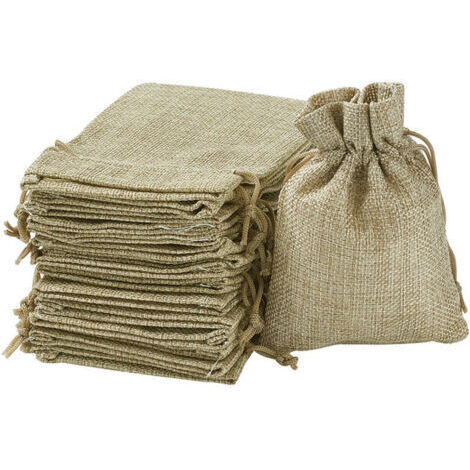 Jutebeutel, kleine Stoffbeutel, Leinenbeutel 100 Stück, Sackleinenbeutel, Gastgeschenkbeutel, lavendelfarbene Hochzeitsbeutel, kleine Geschenktüten, Schmuckgeschenkbeutel (100 Stück, 13,5 x 9,5 cm)