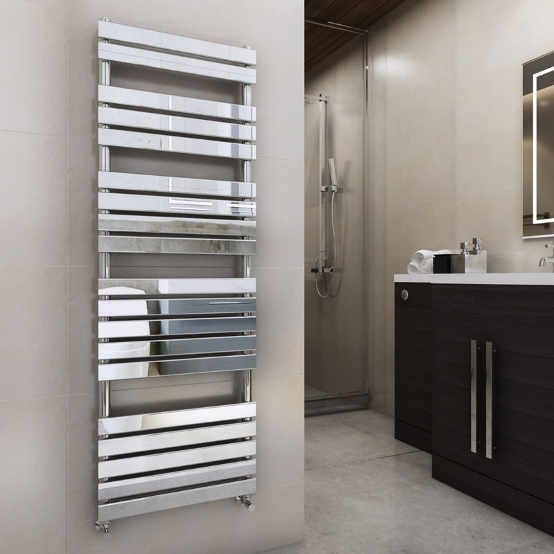 Chrome Flat Panel Heated Towel Rail 1800x600mm - Warmehaus