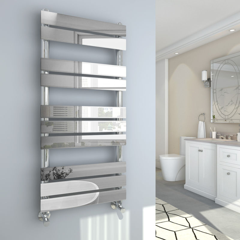 Chrome Flat Panel Heated Towel Rail 1000x450mm - Warmehaus