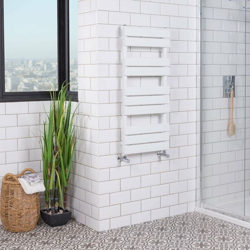 WarmeHaus White Flat Panel Heated Towel Rail 1000x450mm